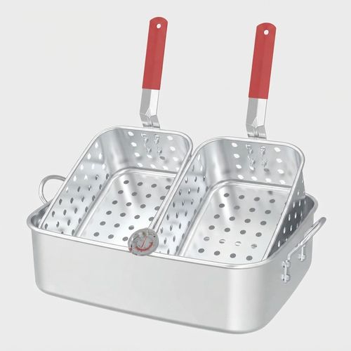 FireRiot 18QT Aluminum Deep Fryer Pot with Baskets
